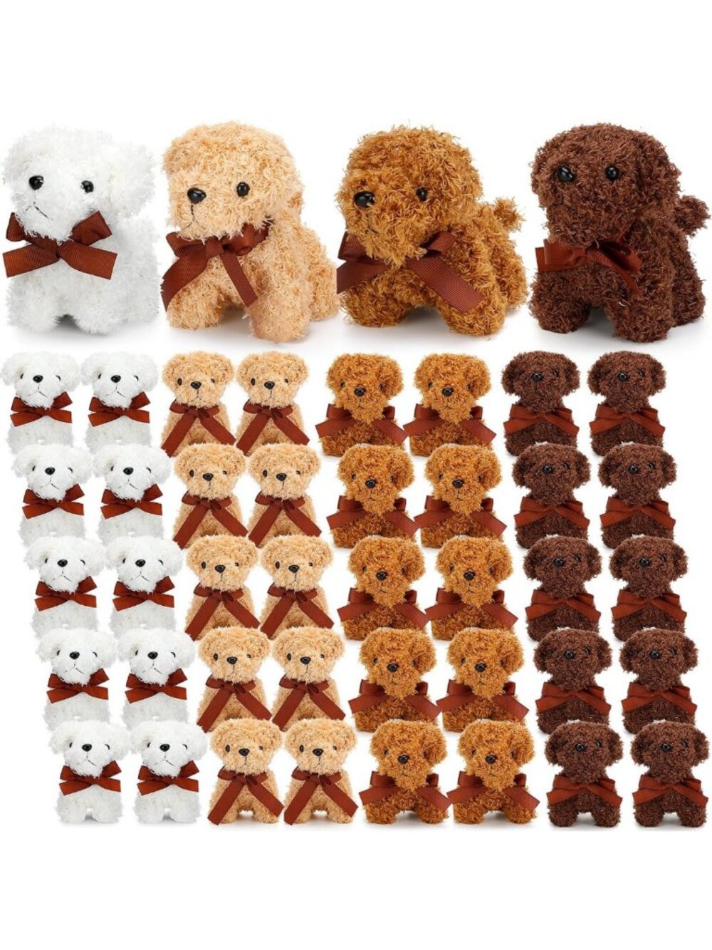 80 Pcs Mini Plush Stuffed Dogs - 5 Inch Cute Collectible Toys for Kids